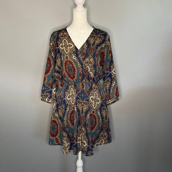 LUSH Women's short Paisley Wrap Dress  | size XS - Picture 1 of 16